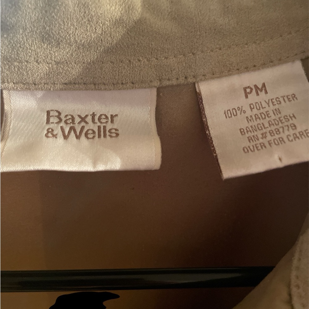 Baxter & Wells Suede Tan Women's Button-Up Shirt - Picture 4 of 5